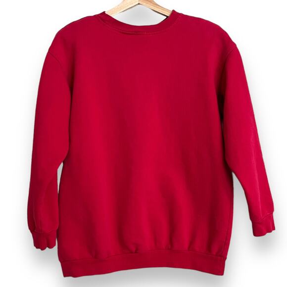 Vintage Capacity Knits 100% Cotton Red Embroidered Crew Neck Sweatshirt Womens M - Picture 2 of 7